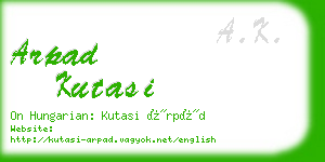 arpad kutasi business card